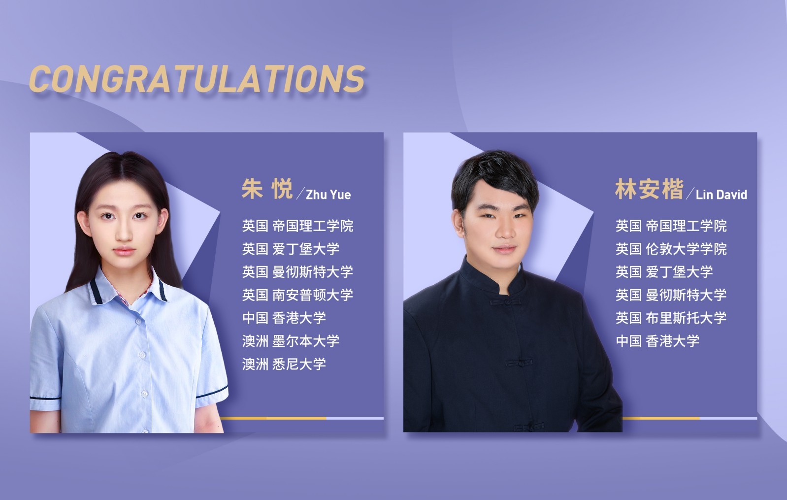 维多利亚世界学院-国际高中-优秀学员-李芃辉-陈鸿泰